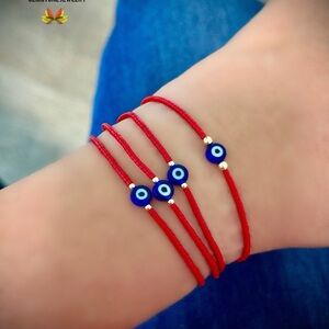 Red and Blue Evil Eye Bracelet Set